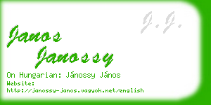 janos janossy business card